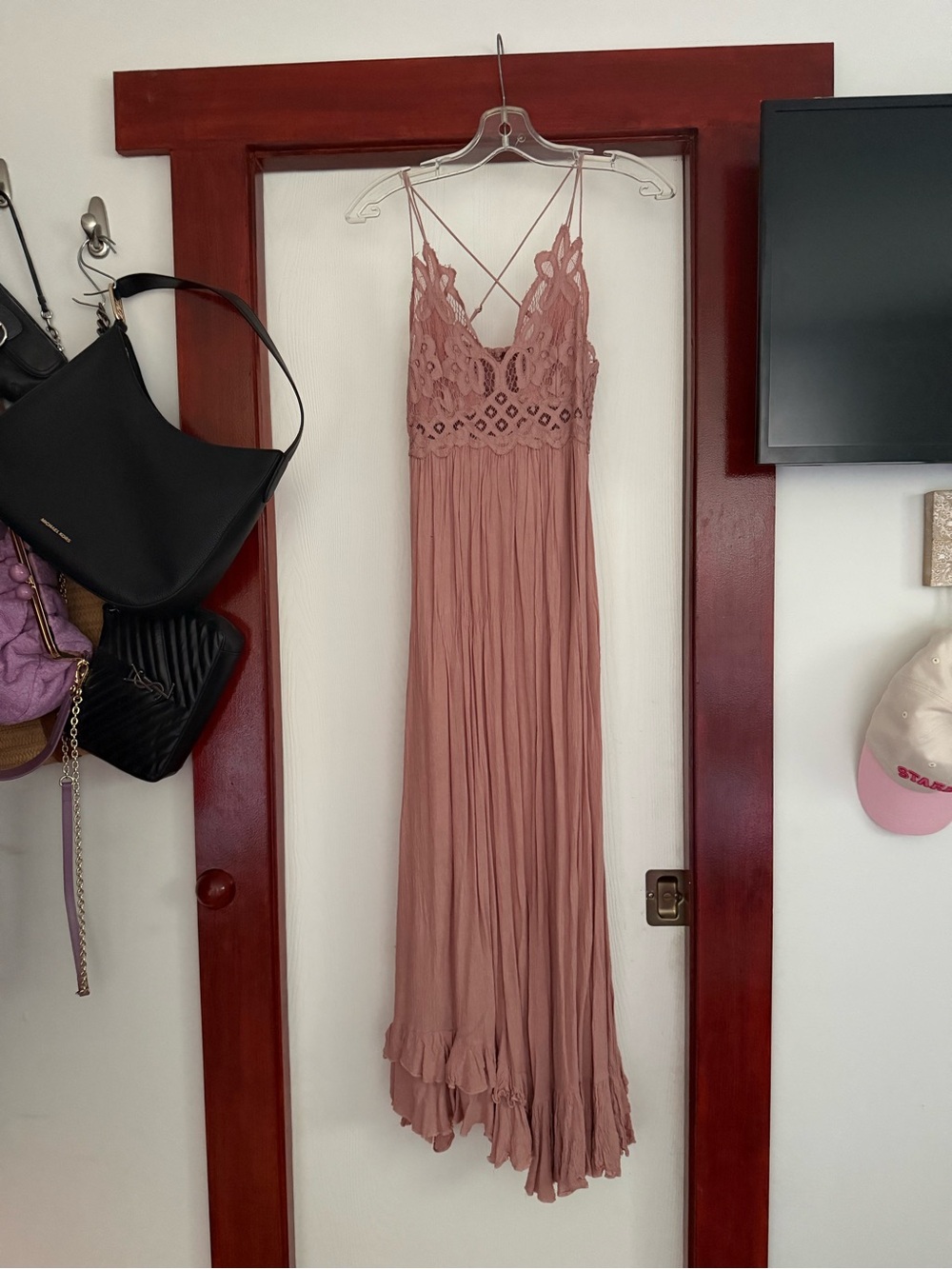 Free people Adella Maxi Dress in rose pink